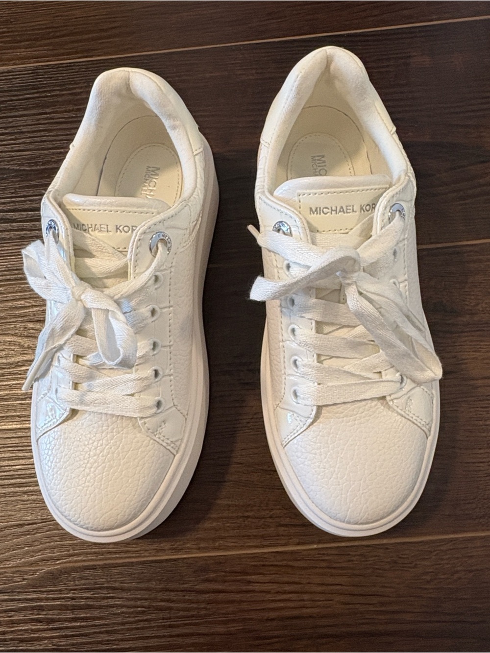 Michael Kors Optic White Romey Platform Sneakers